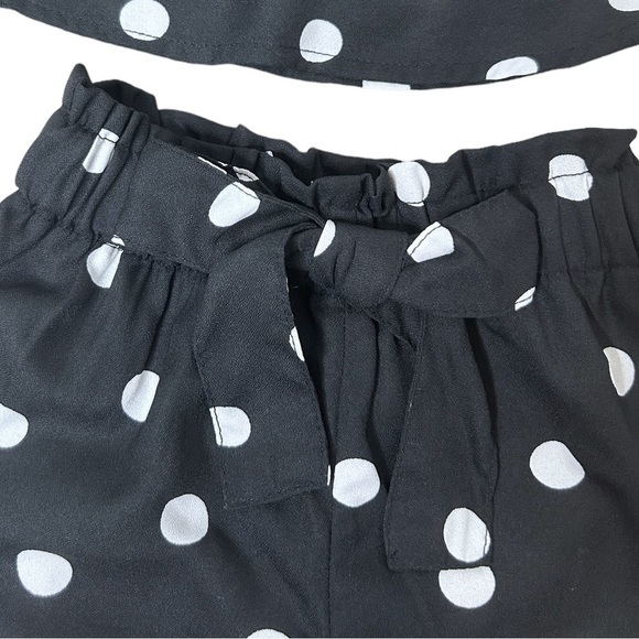 Baby Girls 2 Piece Black and White Polka Dot Print Top & Shorts Set 6-9 Months - Picture 7 of 7